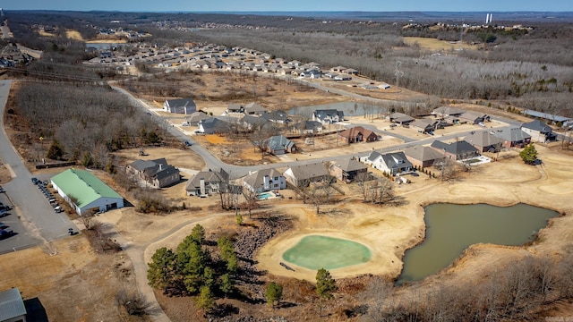 aerial view with a residential view