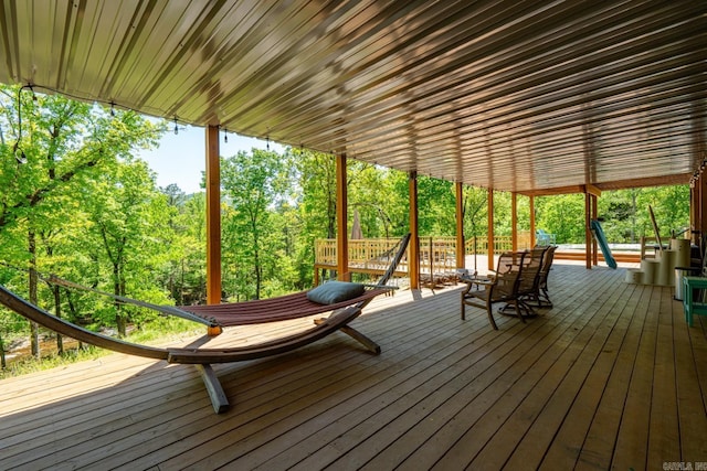 view of wooden deck