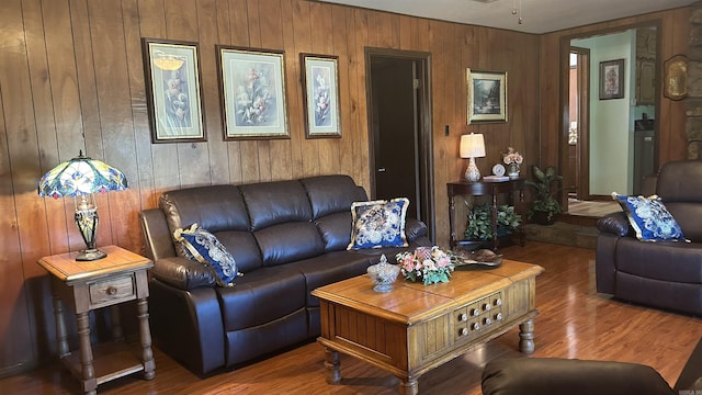 164 Polk Road 714, Mena, AR 71953 - living room featuring wooden walls and wood finished floors