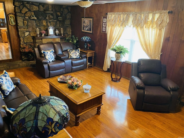 164 Polk Road 714, Mena, AR 71953 - living room with wood finished floors and wood walls
