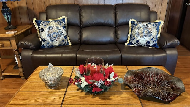 164 Polk Road 714, Mena, AR 71953 - living room featuring wood finished floors and wood walls