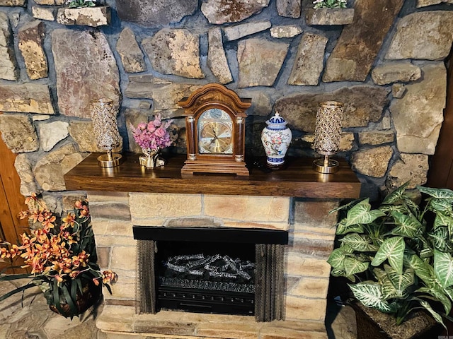164 Polk Road 714, Mena, AR 71953 - room details featuring a stone fireplace