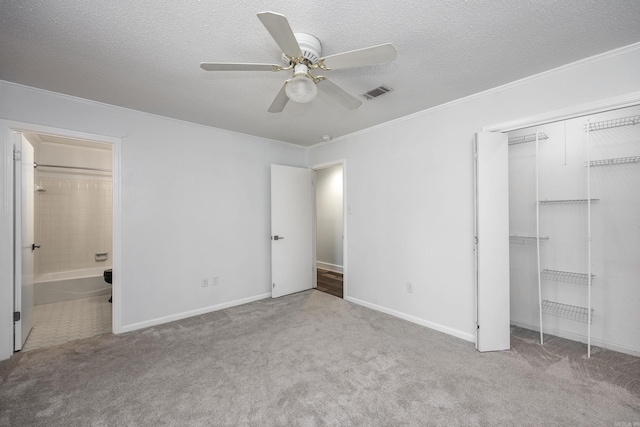 8224 Alvin Ct, Little Rock, AR 72227 - unfurnished bedroom featuring carpet, a closet, ensuite bath, ornamental molding, and baseboards