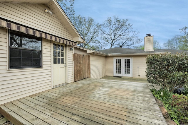 8224 Alvin Ct, Little Rock, AR 72227 - wooden terrace with french doors