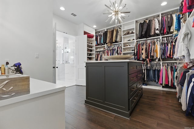 125 Hallen Ln, Little Rock, AR 72223 - spacious closet featuring dark wood-type flooring and visible vents