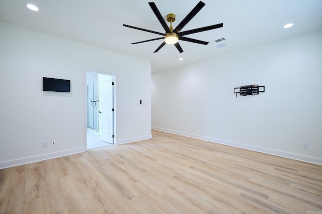 9 Marchwood Cv, Little Rock, AR 72210 - empty room with a ceiling fan, recessed lighting, baseboards, and light wood-type flooring