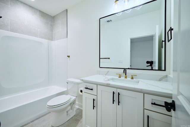 9 Marchwood Cv, Little Rock, AR 72210 - bathroom featuring toilet, vanity,  shower combination, tile patterned flooring, and visible vents