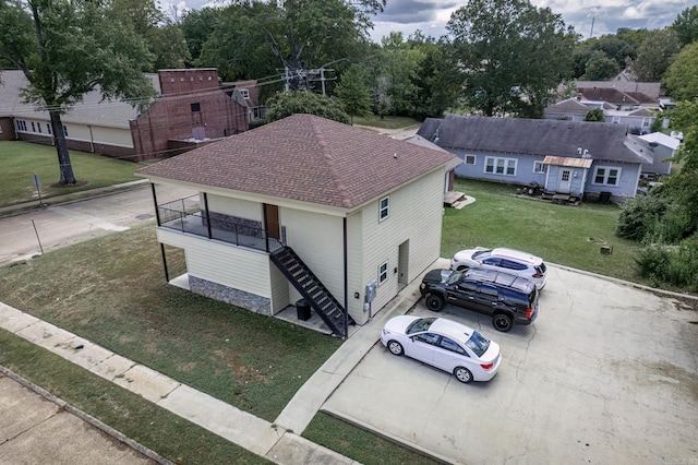 drone / aerial view with a residential view