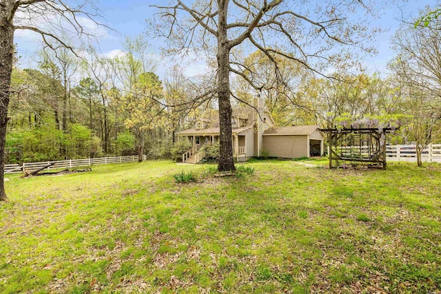3613 Northlake Rd, Alexander, AR 72002 - view of yard featuring an outdoor structure and fence