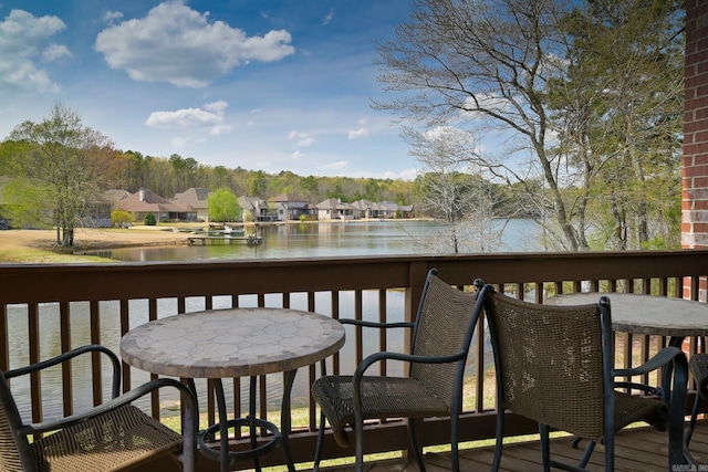 411 Sienna Lake Dr, Little Rock, AR 72210 - wooden deck with a water view and a residential view