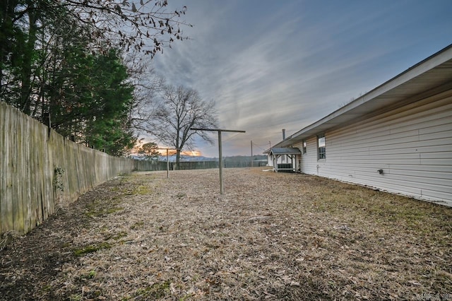 view of yard featuring fence