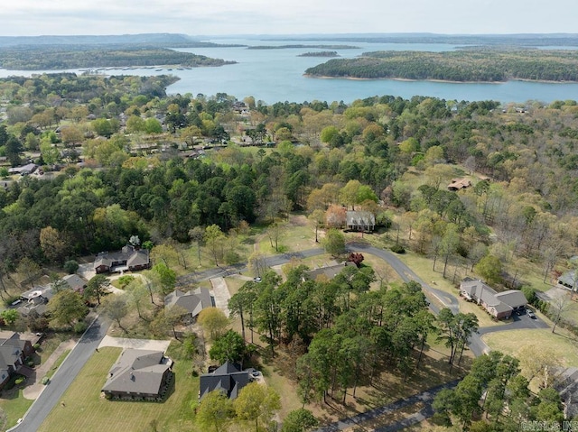 1110 Huntington Pl, Heber Springs, AR 72543 - aerial view featuring a wooded view and a water view