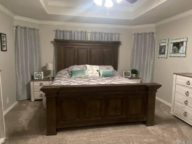 6 Timber Ridge Dr, Atlanta, TX 75551 - bedroom featuring a ceiling fan, a raised ceiling, carpet, and baseboards