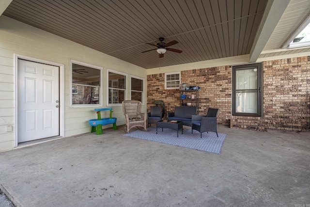 168 Leta Ln, Hot Springs, AR 71913 - view of patio featuring outdoor lounge area and ceiling fan