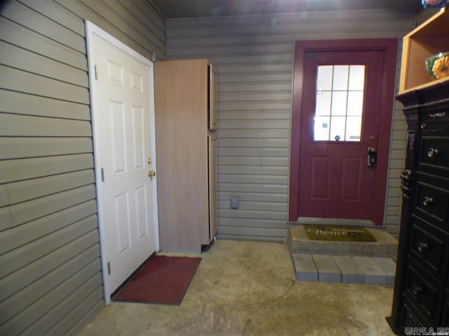 302 Veranda, Pearcy, AR 71964 - entryway with wooden walls and unfinished concrete flooring