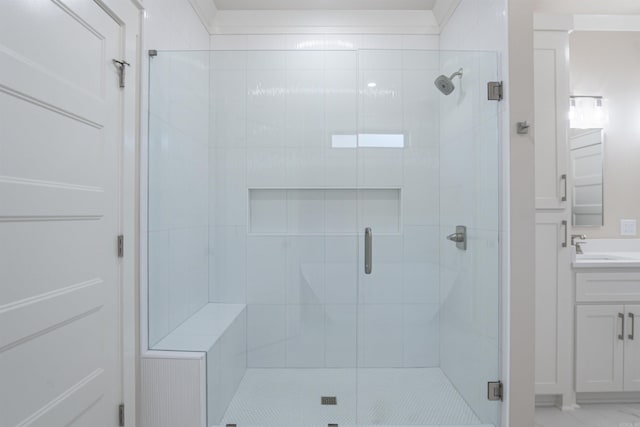 228 Michelle Dr, Beebe, AR 72012 - bathroom with vanity and a stall shower