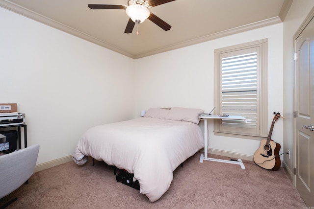 3 Commentry Dr, Little Rock, AR 72223 - carpeted bedroom with ornamental molding, baseboards, and a ceiling fan