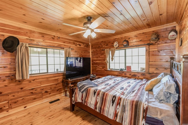 208 Mountain Dr, Perryville, AR 72126 - bedroom with wooden walls, multiple windows, and wood ceiling