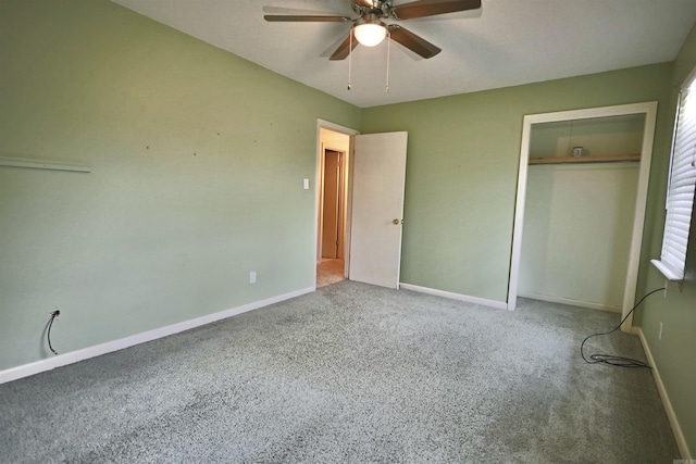 102 Windsor Pl, Hot Springs, AR 71901 - unfurnished bedroom featuring carpet, ceiling fan, a closet, and baseboards