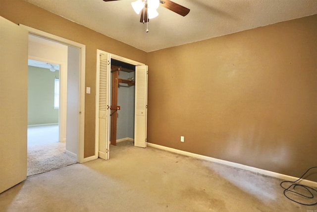 102 Windsor Pl, Hot Springs, AR 71901 - unfurnished bedroom with baseboards, ceiling fan, a closet, and light colored carpet