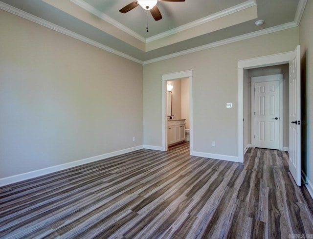 341 Diamondhead Dr, Hot Springs, AR 71913 - unfurnished bedroom featuring a tray ceiling, baseboards, and ornamental molding