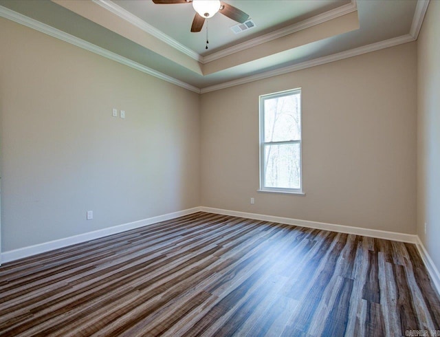 341 Diamondhead Dr, Hot Springs, AR 71913 - spare room with baseboards, a raised ceiling, and ceiling fan