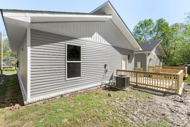 view of home's exterior featuring central AC unit