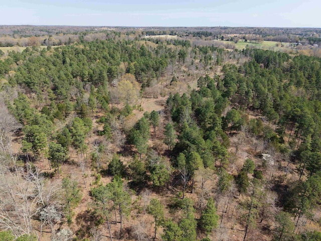 bird's eye view featuring a forest view