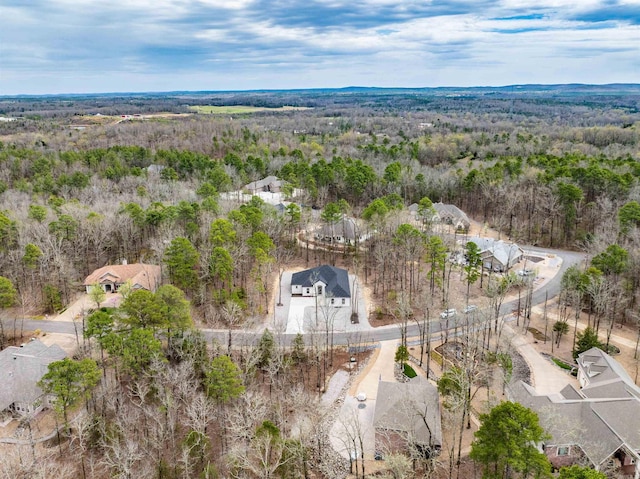 drone / aerial view with a forest view
