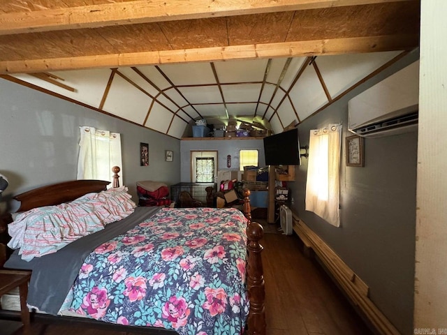 95 Terrafirma Ln, Ash Flat, AR 72513 - bedroom featuring dark wood-style flooring and vaulted ceiling