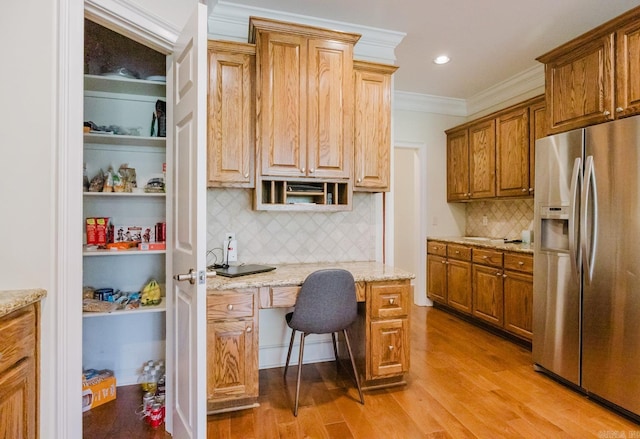 3015 Woodsgate, Little Rock, AR 72211 - office space with light wood-style flooring, built in study area, ornamental molding, and recessed lighting