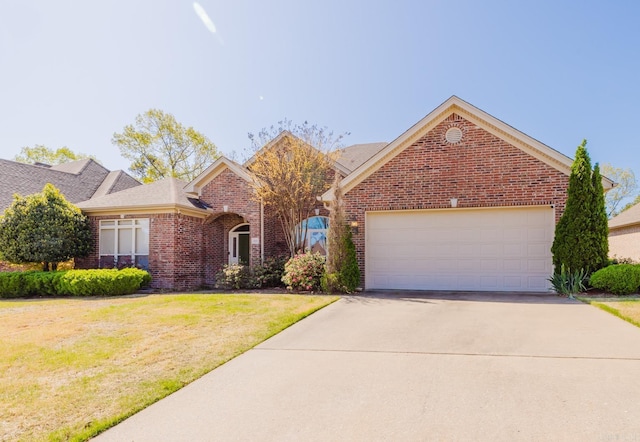3015 Woodsgate, Little Rock, AR 72211 - view of front of house featuring a front yard, brick siding, driveway, and an attached garage