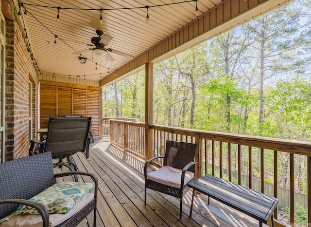 3015 Woodsgate, Little Rock, AR 72211 - deck featuring ceiling fan