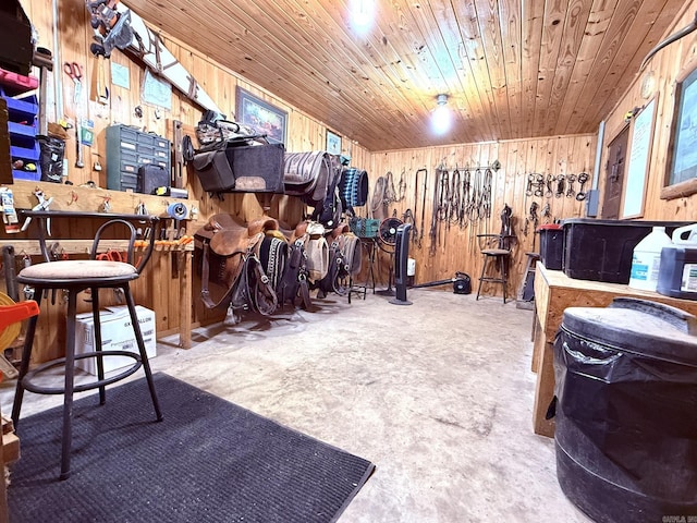 2832 Lacrosse Rd, Melbourne, AR 72556 - interior space featuring wood walls and wood ceiling