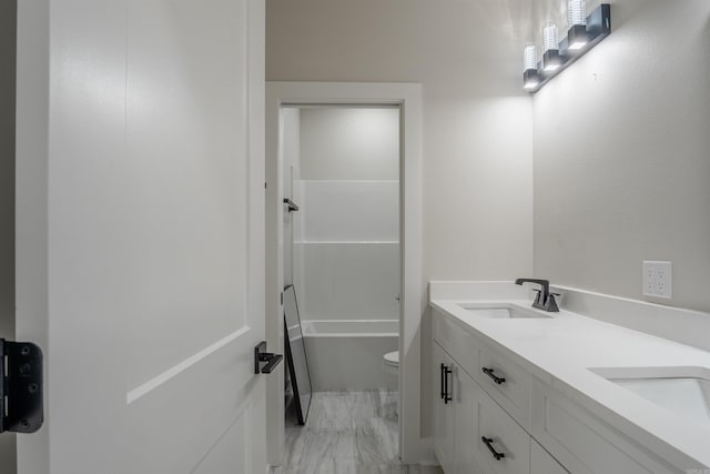 240 Michelle Dr, Beebe, AR 72012 - full bath with a sink, toilet, double vanity, and marble finish floor
