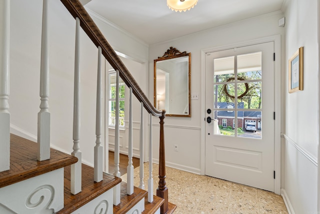 5 Huntington Rd, Little Rock, AR 72227 - entrance foyer with stairway, a wealth of natural light, and baseboards