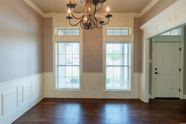 408 Crain Dr, Searcy, AR 72143 - doorway to outside with a chandelier, plenty of natural light, and a wainscoted wall