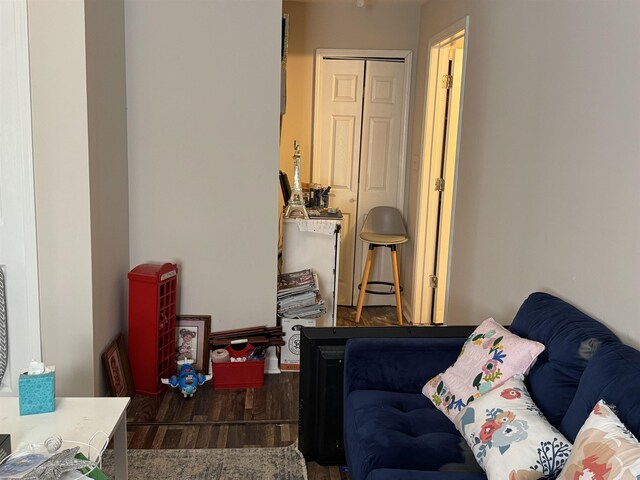 living room with wood finished floors