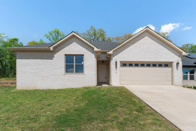 8010 Kanis Oaks Dr, Little Rock, AR 72204 - ranch-style house featuring a garage, a front yard, brick siding, and concrete driveway