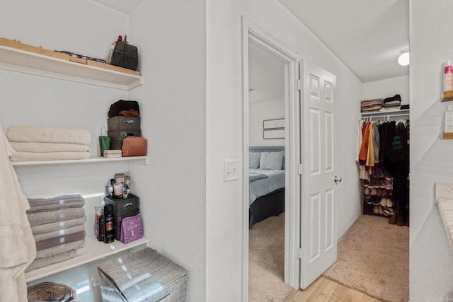 spacious closet featuring wood finished floors