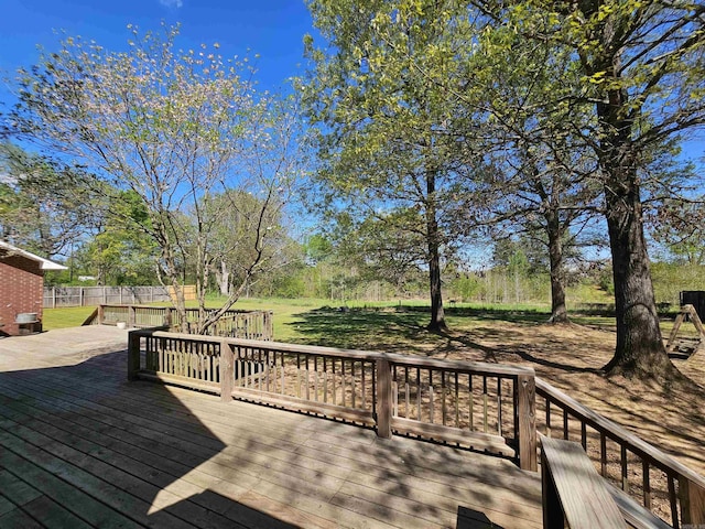 wooden terrace with fence