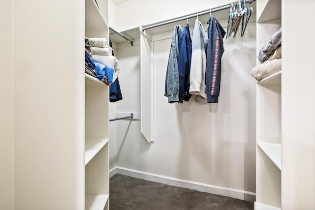 view of walk in closet