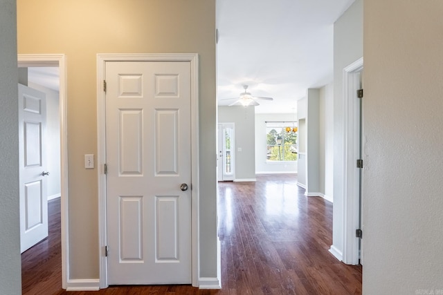 820 N St, Little Rock, AR 72201 - corridor with dark wood-style flooring and baseboards