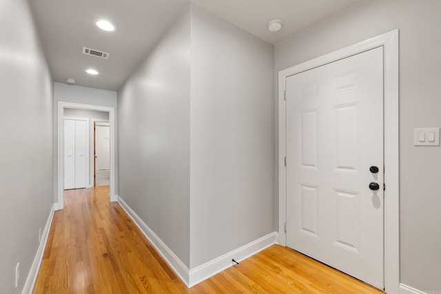 6723 Greenwood, Little Rock, AR 72207 - hallway with recessed lighting, baseboards, visible vents, and light wood-style flooring