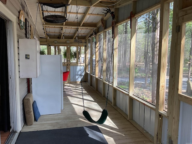 view of unfurnished sunroom