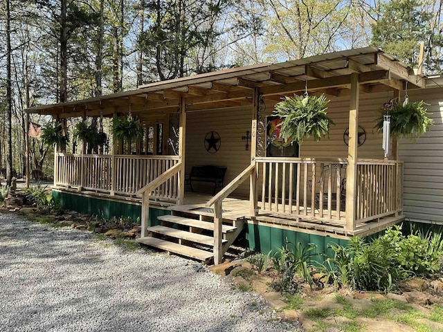 exterior space with covered porch