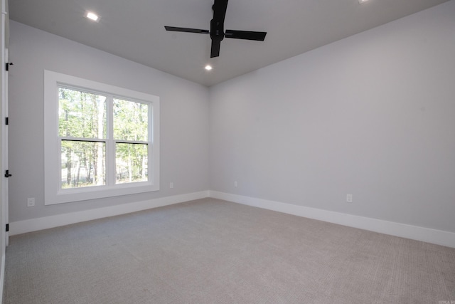 221 Abington Cir, Little Rock, AR 72223 - spare room with baseboards, recessed lighting, light colored carpet, and a ceiling fan