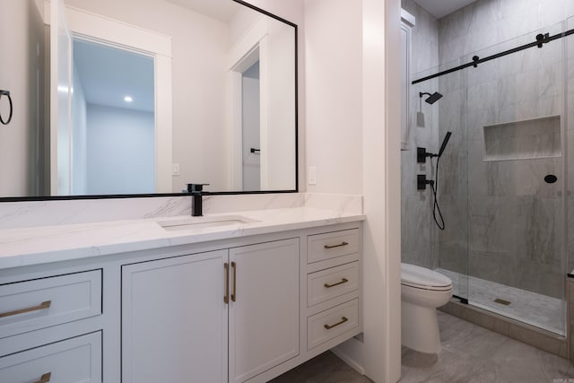 221 Abington Cir, Little Rock, AR 72223 - bathroom featuring toilet, a shower stall, and vanity