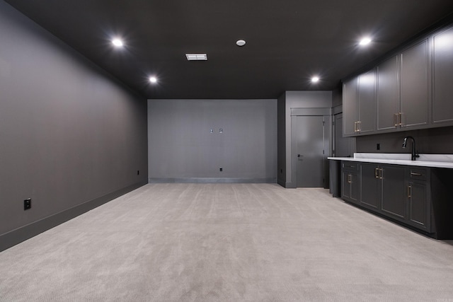 221 Abington Cir, Little Rock, AR 72223 - interior space with light colored carpet, a sink, baseboards, and recessed lighting