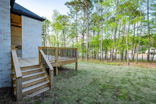 221 Abington Cir, Little Rock, AR 72223 - view of yard featuring stairs and a wooden deck